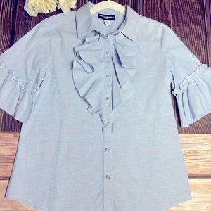 Karl Lagerfeld Ruffle Button Up EUC